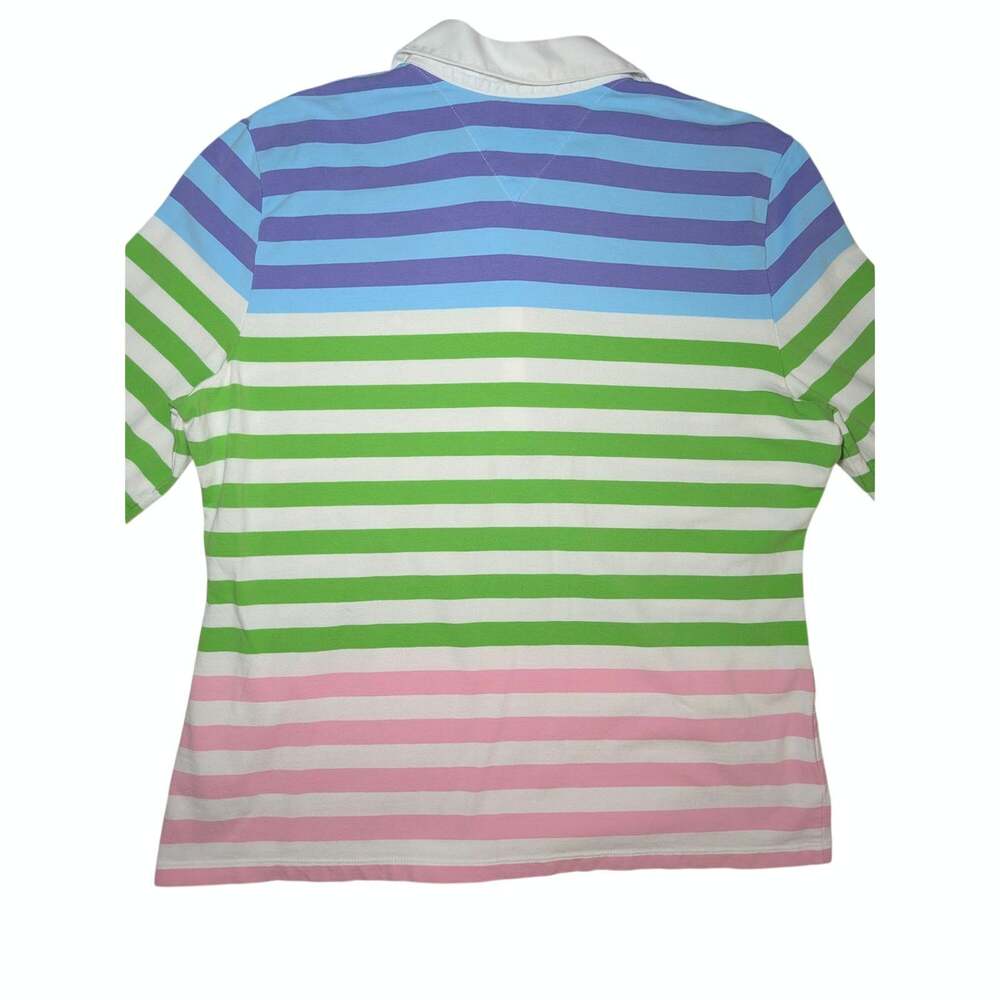 Vintage/Y2K Tommy Hilfiger Striped Long Sleeve Rugby Shirt Polo Top Size Medium - Picture 10 of 14